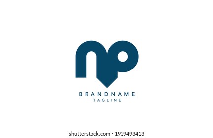 Alphabet letters Initials Monogram logo NP,NP INITIAL, NP letter , N and P