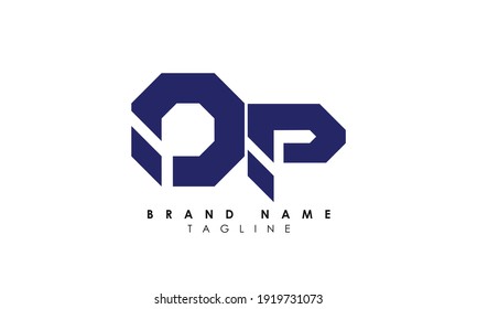Alphabet letters Initials Monogram logo OP, PO, O and P