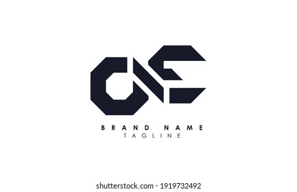 Alphabet letters Initial Monogram Logo OE, EO, O und E