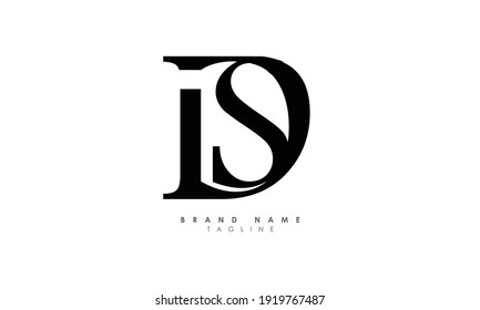 Alphabet letters Initials Monogram logo SD, DS, S and D