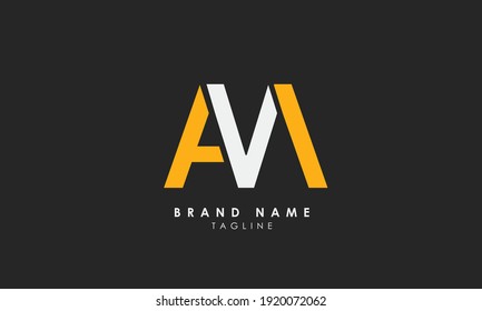 Alphabet letters Initials Monogram logo AM, MA, A and M