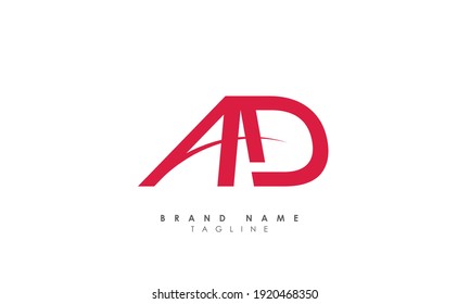 Alphabet letters Initials Monogram logo AD, DA, A and D