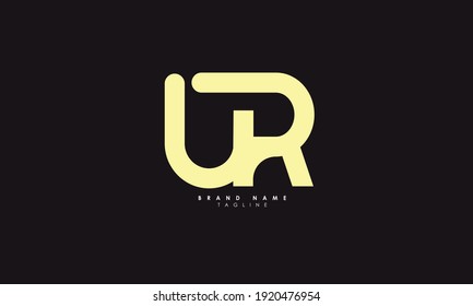 Alphabet letters Initials Monogram logo UR, RU, U and R