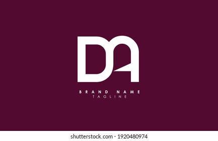 Letras alfabéticas Iniciales logotipo de monograma DA, AD, D y A