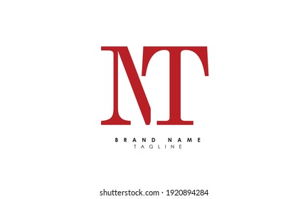 Alphabet letters Initial Monogram Logo NT, TN, N und T