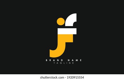 Letras alfabéticas Iniciales Monograma JF, FJ, J y F