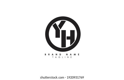 Alphabet letters Initials Monogram logo YH, HY, Y and H