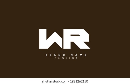 Alphabet letters Initials Monogram logo WR, RW, W and R