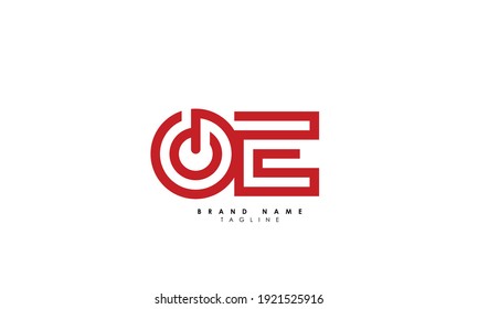 Alphabet letters Initial Monogram Logo OE, EO, O und E