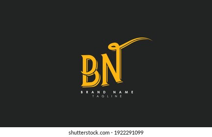 Alphabet letters Initials Monogram logo BN, NB, B and N