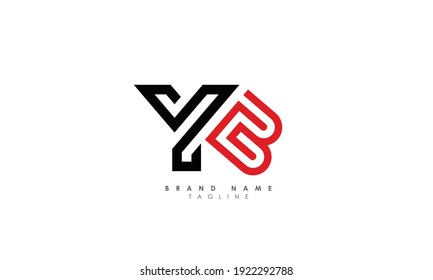 Alphabet letters Initials Monogram logo YB, BT, Y and B