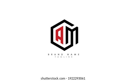 Alphabet letters Initials Monogram logo AM, MA, A and M