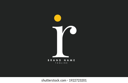 Letras alfabéticas Iniciales Logotipo Monograma IR, RI, I y R