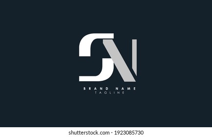 Alphabet letters Initials Monogram logo SN, NS, S and N