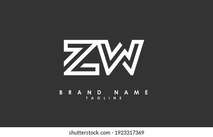 Alphabet letters Initials Monogram logo ZW, WZ, Z and W