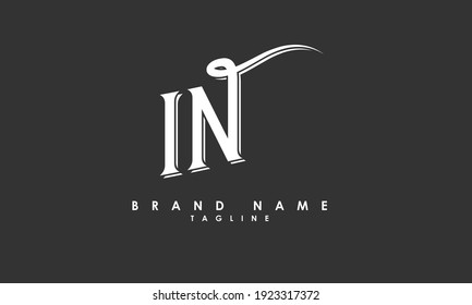 Alphabet letters Initials Monogram logo IN, NI, I and N