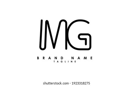Alphabet letters Initials Monogram logo MG, GM, M and G