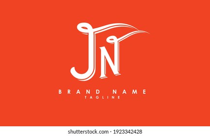 Alphabet letters Initials Monogram logo JN, NJ, J and N