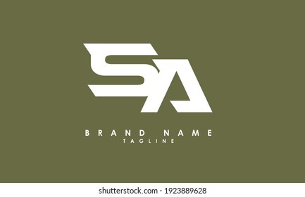 Alphabet letters Initial Monogram Logo SA, AS, S und A