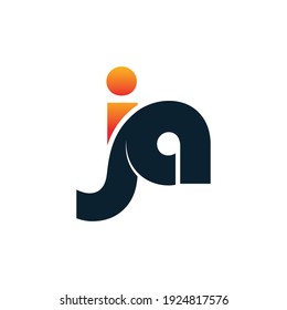 Alphabet letters Initials Monogram logo JA or AJ, J and A.Illustration vector