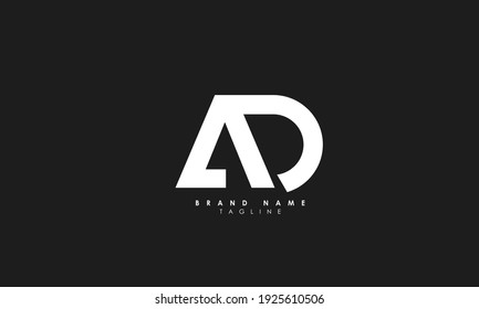 Letras alfabéticas Iniciales logotipo de monograma AD, DA, A y D