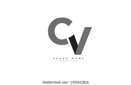 Alphabet letters Initials Monogram logo CV, VC, C and V