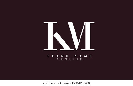 Alphabet letters Initials Monogram logo KM, MK, K and M