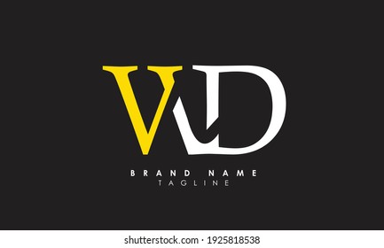 Letras alfabéticas Iniciales Monograma WD, DW, W y D