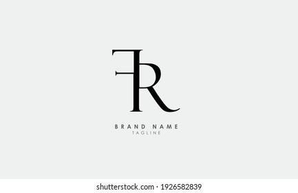 Alphabet letters Initials Monogram logo FR, RF, F and R