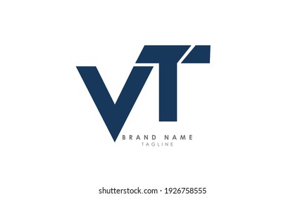 Alphabet letters Initials Monogram logo VT, TV, V and T