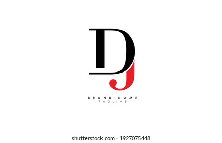 Alphabet letters Initials Monogram logo DJ, JD, D and J