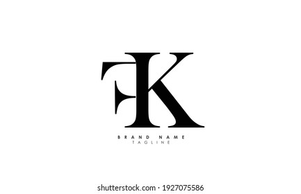 Alphabet letters Initial Monogram Logo FK, KF, F und K