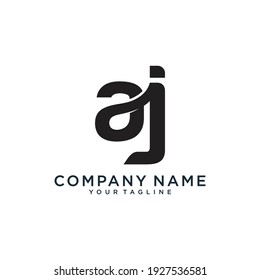 Letras alfabéticas Iniciales Monograma AJ o JA, A y J.Vector de ilustración