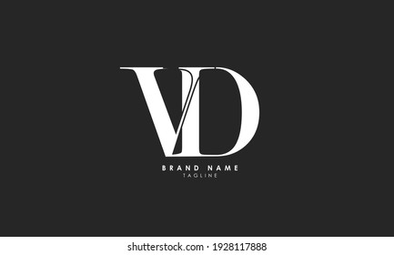 Letras alfabéticas Iniciales Logotipo Monograma VD, DV, V y D