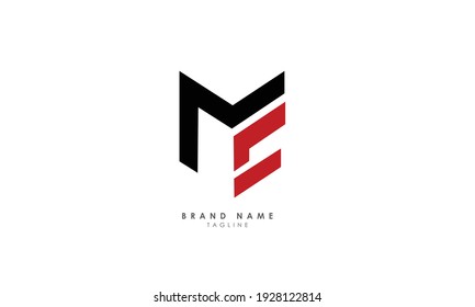 Alphabet letters Initials Monogram logo ME, EM, M and E