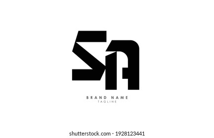 Alphabet letters Initial Monogram Logo SA, AS, S und A