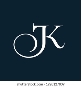 Alphabet letters Initials Monogram logo JK or KJ, J and K.Illustration vector