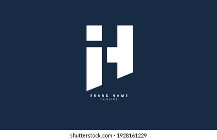 Alphabet letters Initial Monogram Logo IH, HA, I und H