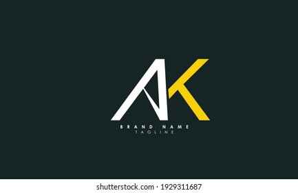 Alphabet letters Initials Monogram logo AK, KA, A and K