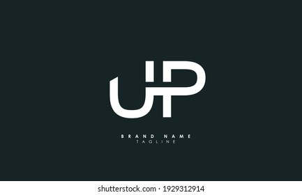Alphabet letters Initials Monogram logo UP, PU, U and P