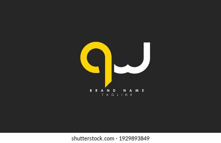 Alphabet letters Initials Monogram logo QW, WQ, Q and W