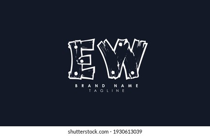 Alphabet letters Initials Monogram logo EW, WE, E and W