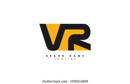 Alphabet letters Initials Monogram logo VR, RV, V and R