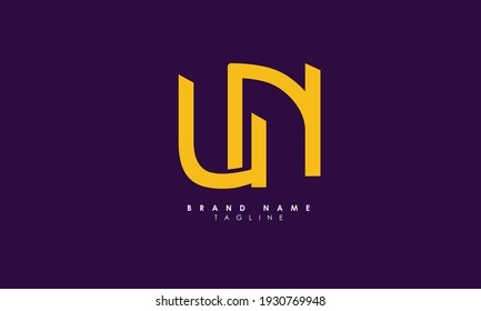 Alphabet letters Initials Monogram logo UN, NU, U and N
