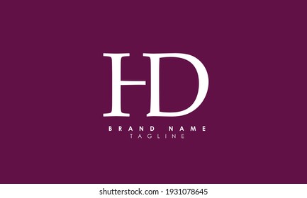 Alphabet letters Initials Monogram logo HD, DH, H and D