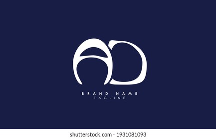 Alphabet letters Initials Monogram logo AD, DA, A and D