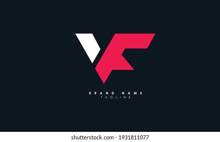 Letras alfabéticas Iniciales Logotipo Monograma VF, FV, V y F