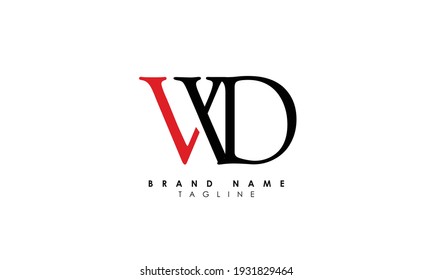 Alphabet letters Initials Monogram logo WD, DW, W and D