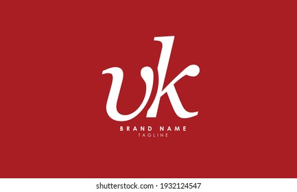 Alphabet letters Initials Monogram logo VK, KV, V and K