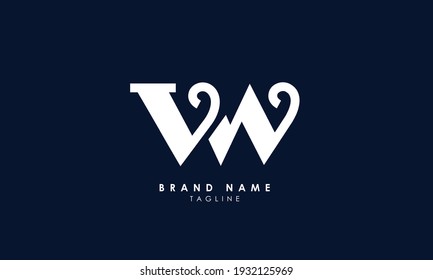 Alphabet letters Initials Monogram logo VW, WV, V and W